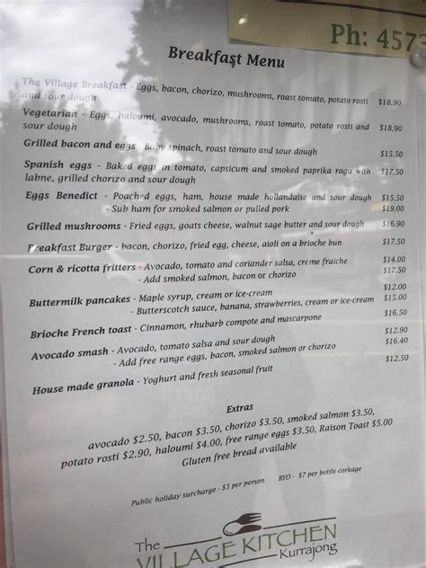 the village kitchen kurrajong|village kitchen kurrajong menu.